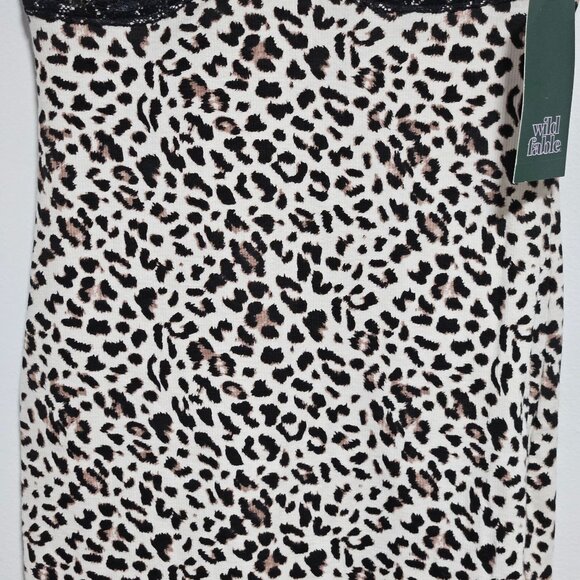 Wild Fable Leopard Print Cami Slip Dress Womens Sz XS Lace Trim Spaghetti Strap - Picture 8 of 8